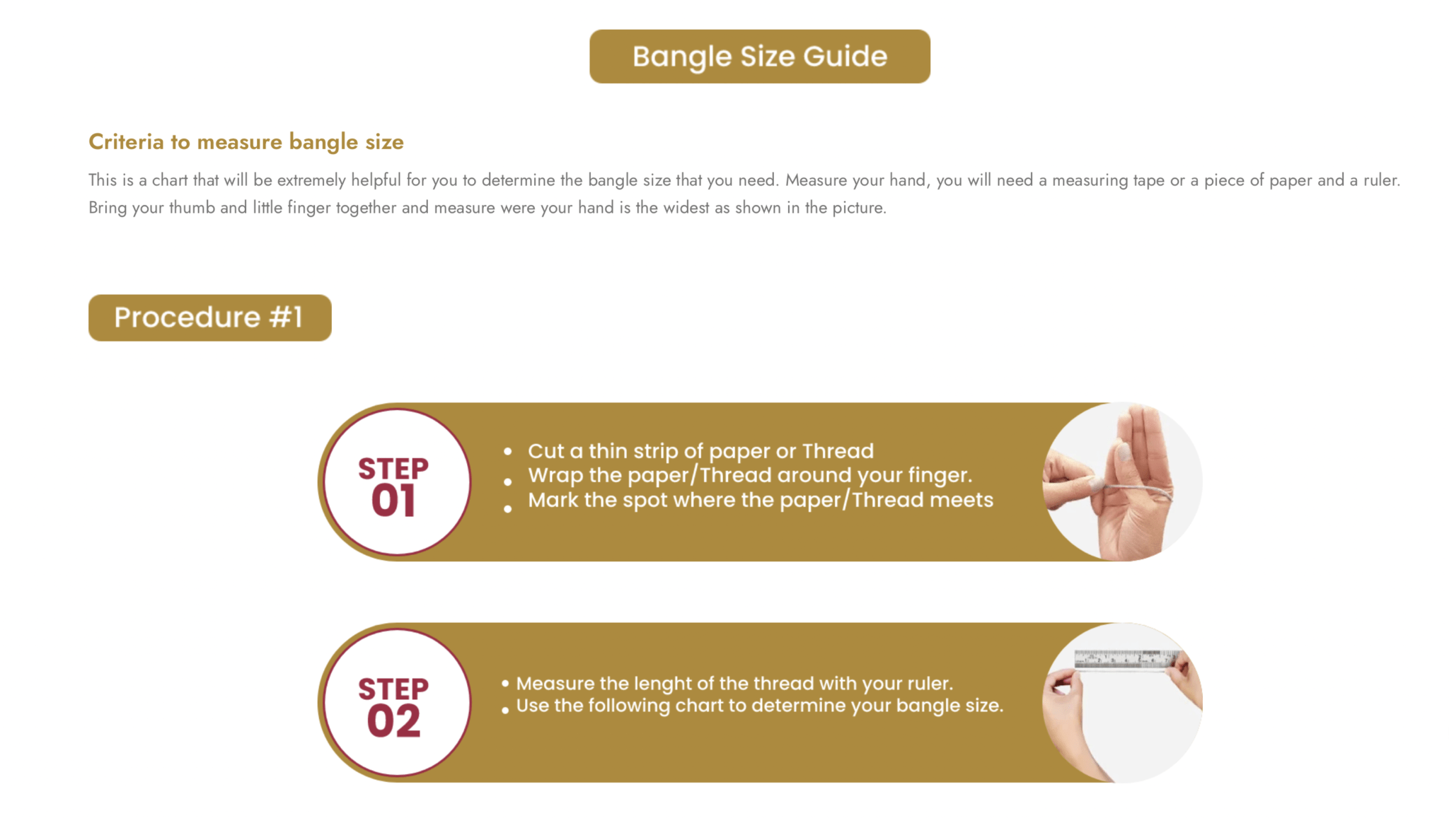 Bangle size guide